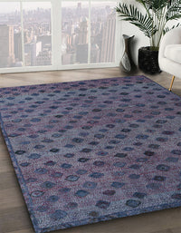 Abstract Slate Blue Grey Modern Rug, abs5083