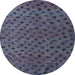 Round Machine Washable Abstract Slate Blue Grey Blue Rug, wshabs5083