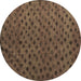 Round Abstract Brown Modern Rug, abs5083brn