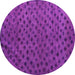 Round Machine Washable Abstract Pink Modern Rug, wshabs5083pnk