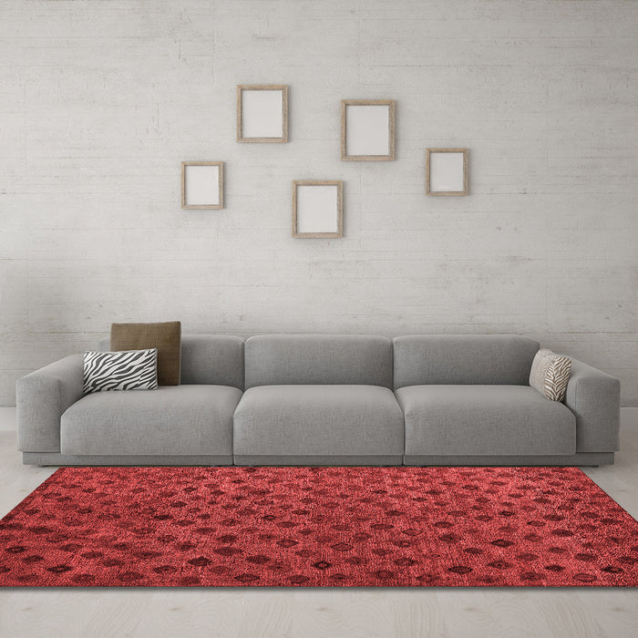Modern Red Washable Rugs