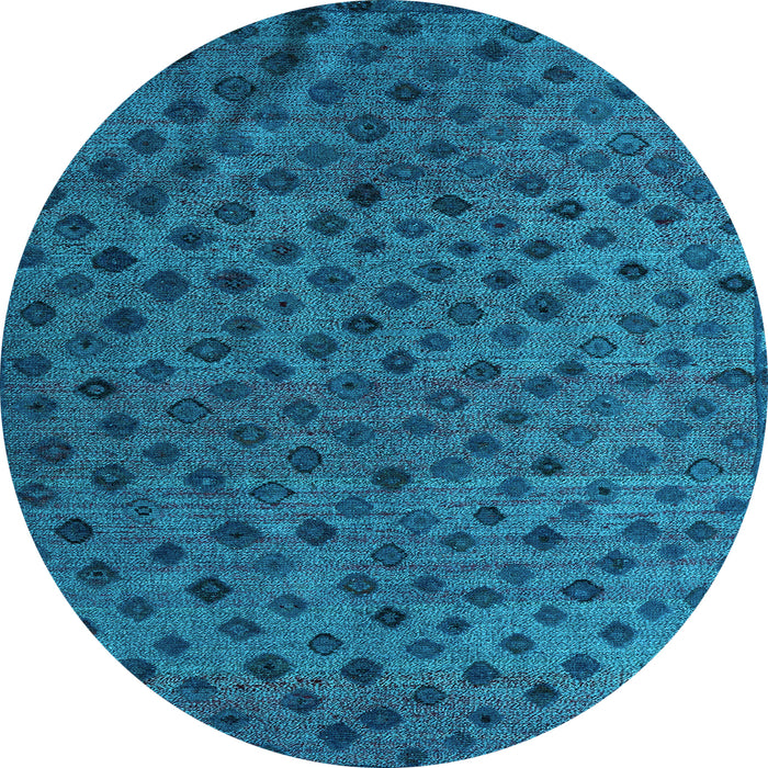 Round Machine Washable Abstract Light Blue Modern Rug, wshabs5083lblu