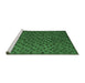 Sideview of Machine Washable Abstract Emerald Green Modern Area Rugs, wshabs5083emgrn