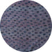 Round Abstract Slate Blue Grey Modern Rug, abs5083