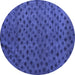 Round Abstract Blue Modern Rug, abs5083blu