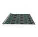 Sideview of Machine Washable Abstract Gunmetal Green Rug, wshabs5084