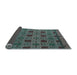 Sideview of Abstract Gunmetal Green Modern Rug, abs5084