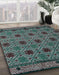 Machine Washable Abstract Gunmetal Green Rug in a Family Room, wshabs5084