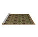 Sideview of Machine Washable Abstract Brown Modern Rug, wshabs5084brn