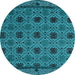 Round Machine Washable Abstract Light Blue Modern Rug, wshabs5084lblu