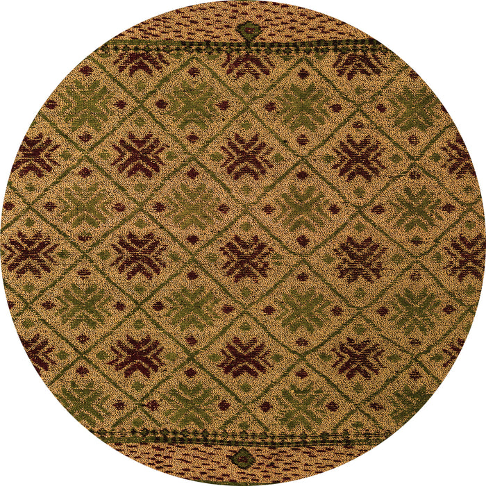 Round Abstract Orange Modern Rug, abs5084org