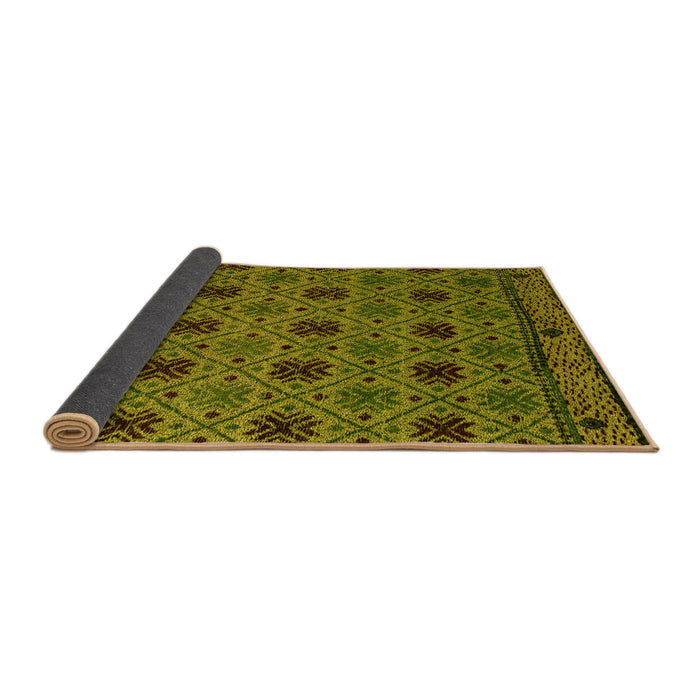 Sideview of Abstract Yellow Modern Rug, abs5084yw