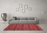 Machine Washable Abstract Red Modern Rug, wshabs5084red