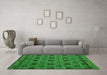 Machine Washable Abstract Green Modern Area Rugs in a Living Room,, wshabs5084grn