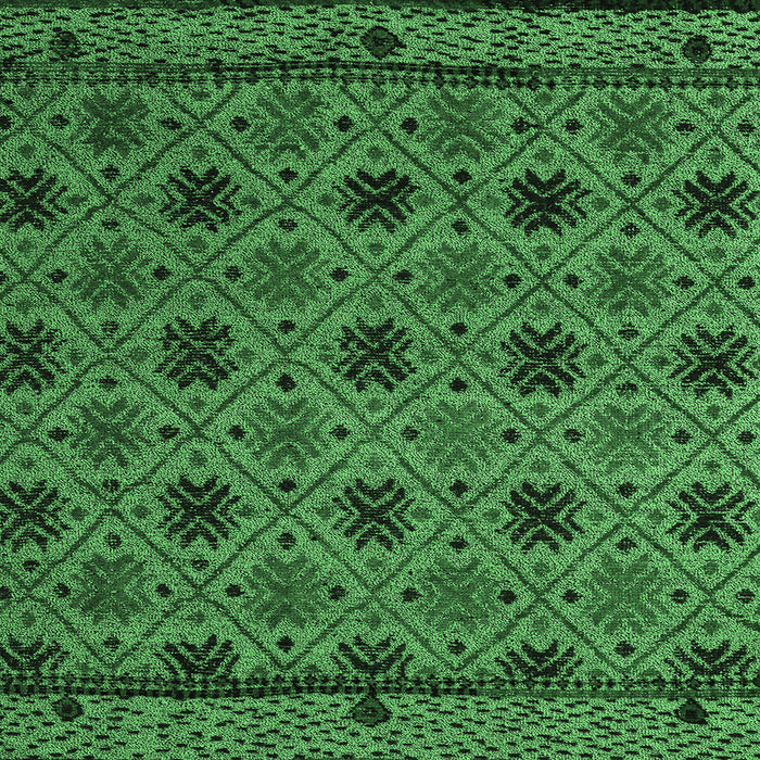 Square Abstract Emerald Green Modern Rug, abs5084emgrn