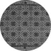 Round Machine Washable Abstract Gray Modern Rug, wshabs5084gry