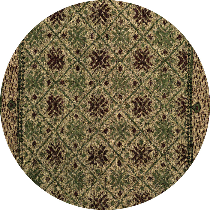 Round Machine Washable Abstract Brown Modern Rug, wshabs5084brn