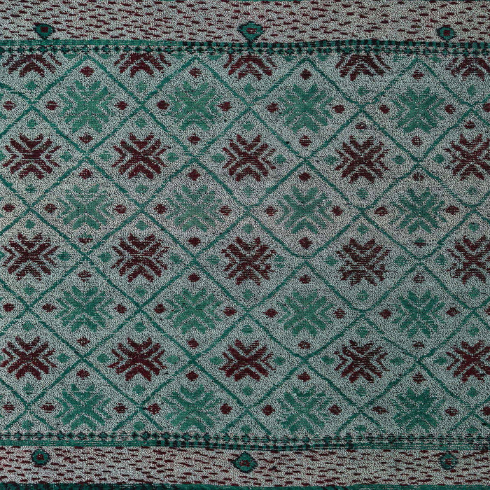 Square Abstract Gunmetal Green Modern Rug, abs5084