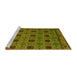 Sideview of Machine Washable Abstract Yellow Modern Rug, wshabs5084yw