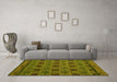 Machine Washable Abstract Yellow Modern Rug in a Living Room, wshabs5084yw