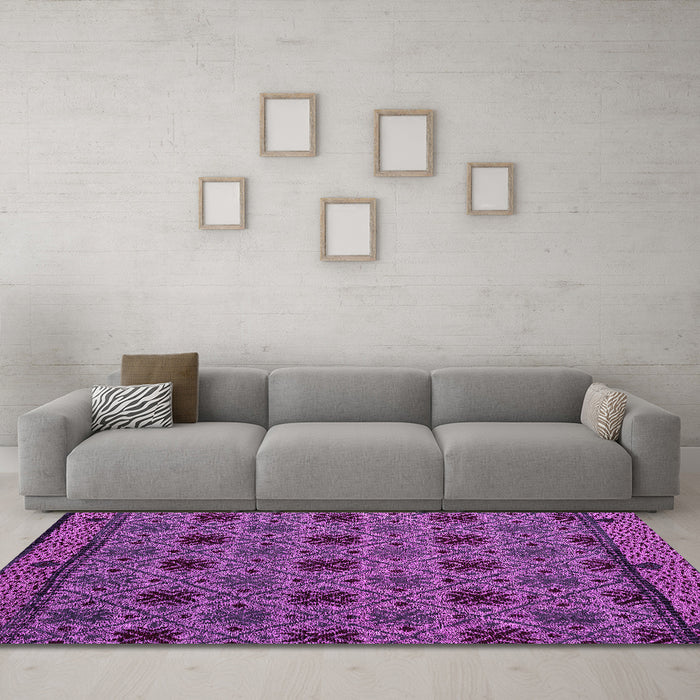 Machine Washable Abstract Pink Modern Rug in a Living Room, wshabs5084pnk