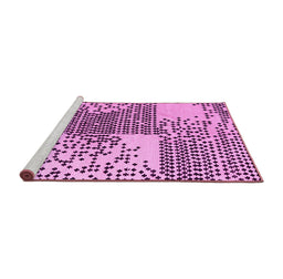 Sideview of Machine Washable Abstract Pink Modern Rug, wshabs5085pnk