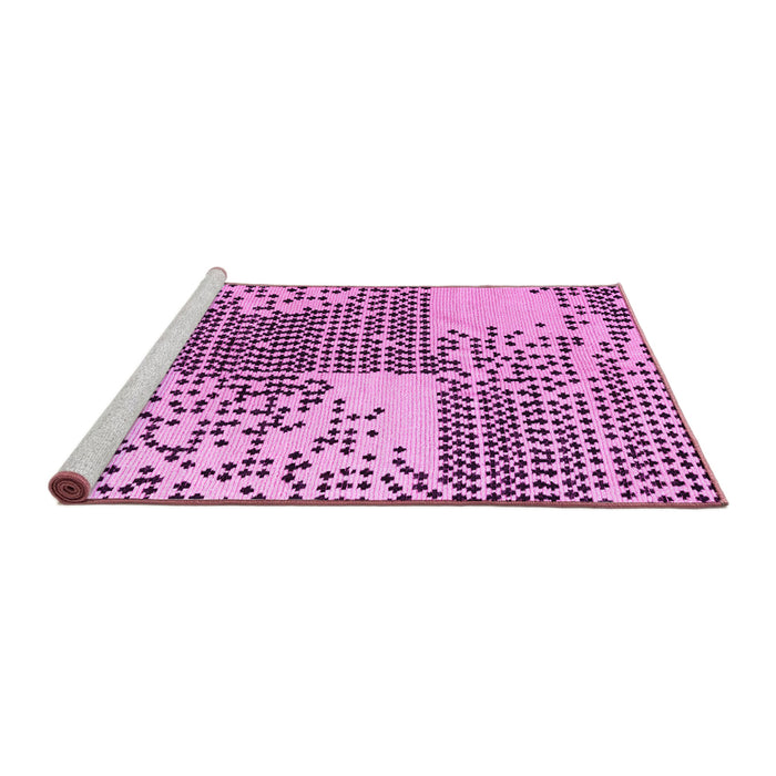 Sideview of Machine Washable Abstract Pink Modern Rug, wshabs5085pnk