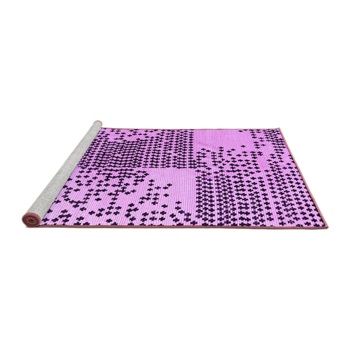 Sideview of Machine Washable Abstract Purple Modern Area Rugs, wshabs5085pur