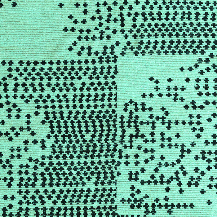 Machine Washable Abstract Turquoise Modern Area Rugs, wshabs5085turq