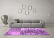 Machine Washable Abstract Purple Modern Area Rugs in a Living Room, wshabs5085pur