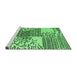 Sideview of Machine Washable Abstract Emerald Green Modern Area Rugs, wshabs5085emgrn