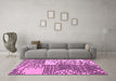 Machine Washable Abstract Pink Modern Rug in a Living Room, wshabs5085pnk