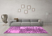 Machine Washable Abstract Pink Modern Rug, wshabs5085pnk