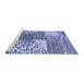 Sideview of Machine Washable Abstract Blue Modern Rug, wshabs5085blu