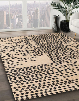 Machine Washable Abstract Pastel Orange Rug in a Family Room, wshabs5085