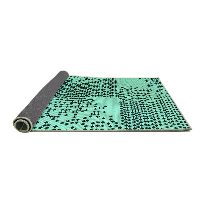 Sideview of Abstract Turquoise Modern Rug, abs5085turq
