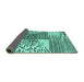 Sideview of Abstract Turquoise Modern Rug, abs5085turq