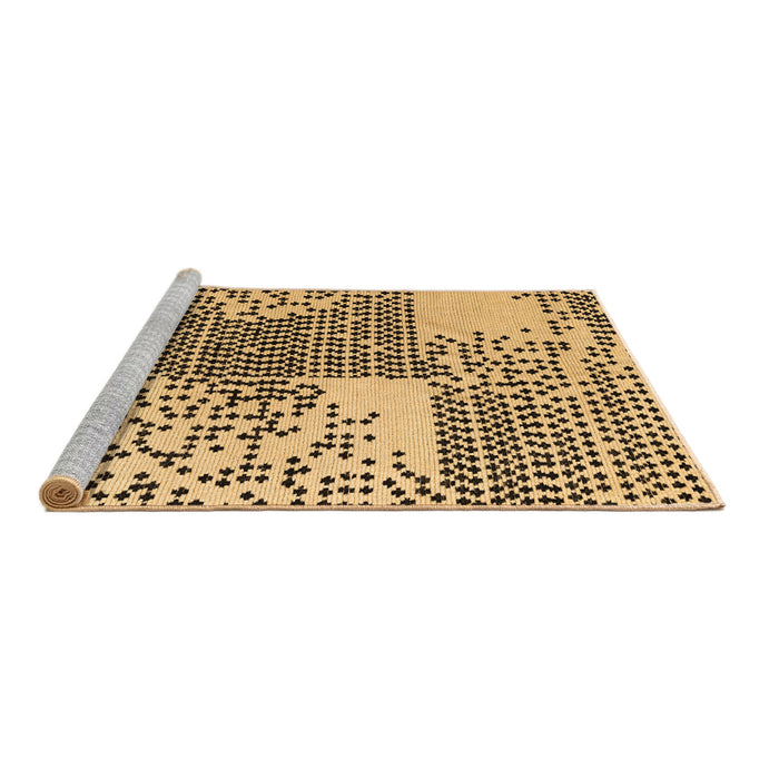 Sideview of Machine Washable Abstract Brown Modern Rug, wshabs5085brn