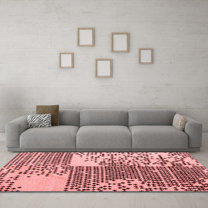 Modern Red Washable Rugs