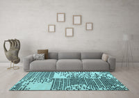 Machine Washable Abstract Light Blue Modern Rug, wshabs5085lblu