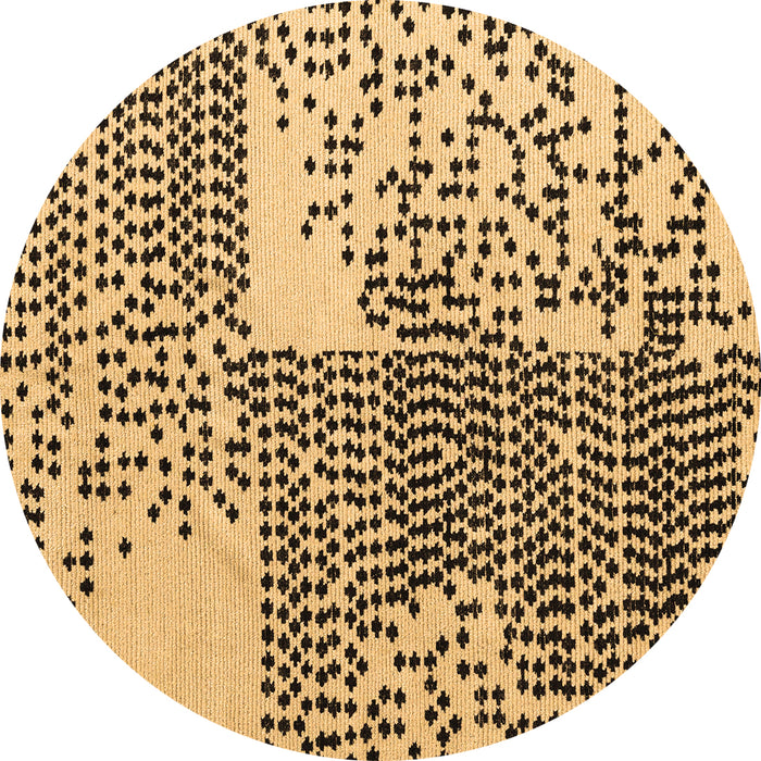 Round Machine Washable Abstract Brown Modern Rug, wshabs5085brn