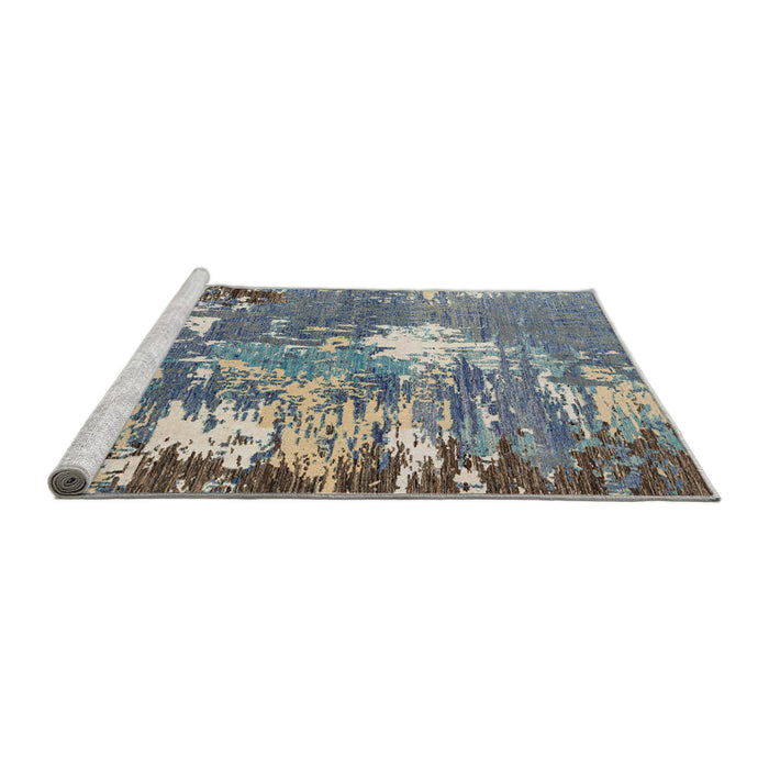 Sideview of Machine Washable Abstract Dark Gray Rug, wshabs5086