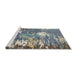 Sideview of Machine Washable Abstract Dark Gray Rug, wshabs5086