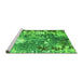 Sideview of Machine Washable Abstract Green Modern Area Rugs, wshabs5086grn