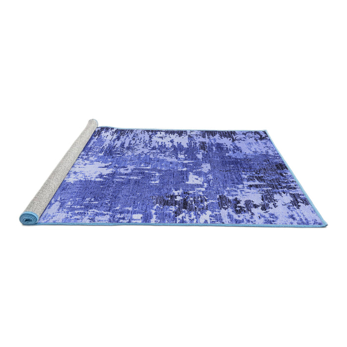 Sideview of Machine Washable Abstract Blue Modern Rug, wshabs5086blu