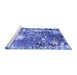 Sideview of Machine Washable Abstract Blue Modern Rug, wshabs5086blu