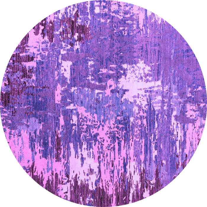 Round Abstract Purple Modern Rug, abs5086pur