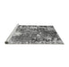 Sideview of Machine Washable Abstract Gray Modern Rug, wshabs5086gry