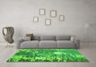 Machine Washable Abstract Green Modern Area Rugs in a Living Room,, wshabs5086grn