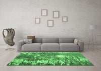 Machine Washable Abstract Emerald Green Modern Rug, wshabs5086emgrn